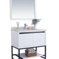 Alto 36" White Bathroom Vanity with White Carrara Marble Countertop