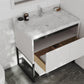 Alto 36" White Bathroom Vanity with White Carrara Marble Countertop