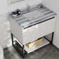 Alto 36" White Bathroom Vanity with White Stripes Marble Countertop