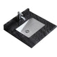 Forever 24" Single Hole Black Wood Marble Countertop with Rectangular Ceramic Sink