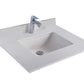 Forever 30" Single Hole White Quartz Countertop with Rectangular Ceramic Sink