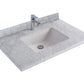 Forever 36" Single Hole White Carrara Marble Countertop with Rectangular Ceramic Sink