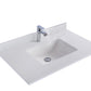 Forever 36" Single Hole White Quartz Countertop with Rectangular Ceramic Sink