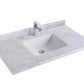 Forever 42" Single Hole White Carrara Marble Countertop with Rectangular Ceramic Sink