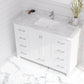 Forever 48" Single Hole White Carrara Marble Countertop with Rectangular Ceramic Sink