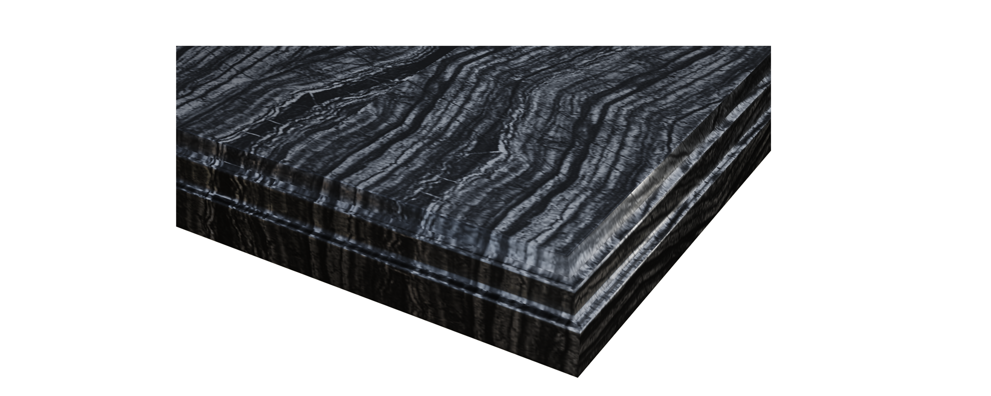 Forever 60" Single Hole Black Wood Marble Countertop with Double Rectangular Ceramic Sinks