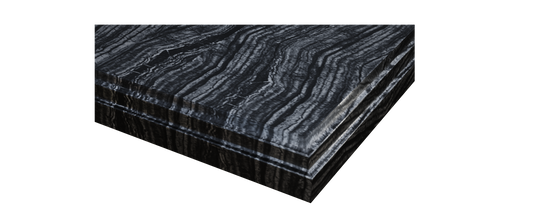 Forever 60" Single Hole Black Wood Marble Countertop with Double Rectangular Ceramic Sinks