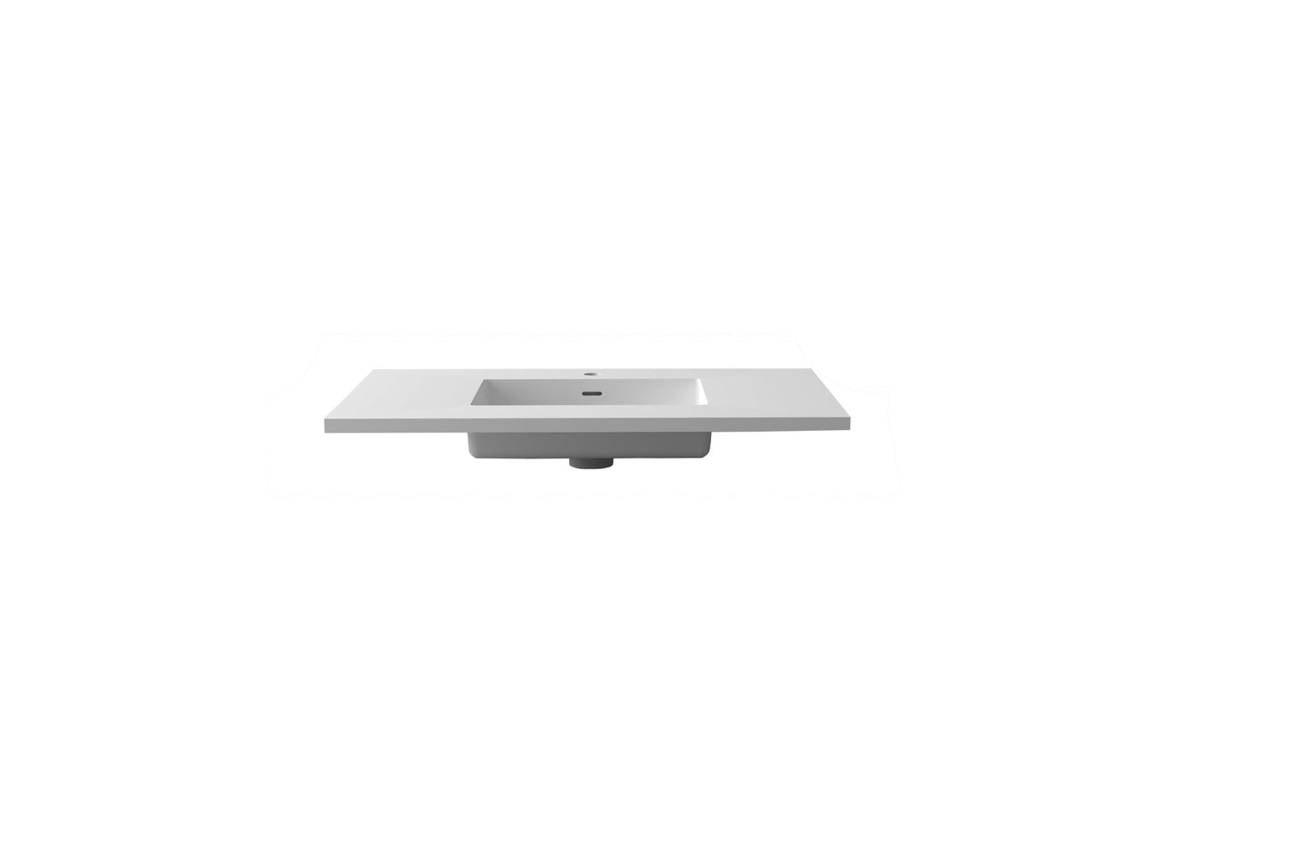 Forever VIVA Stone 36" Matte White Solid Surface Countertop with Integrated Sink