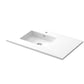 Forever VIVA Stone 36" Matte White Solid Surface Countertop with Left Offset Integrated Sink