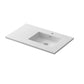 Forever VIVA Stone 36" Matte White Solid Surface Countertop with Right Offset Integrated Sink