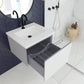 Vitri 24" Cloud White Bathroom Vanity with VIVA Stone Matte White Solid Surface Countertop