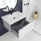 Vitri 30" Cloud White Bathroom Vanity with VIVA Stone Matte White Solid Surface Countertop