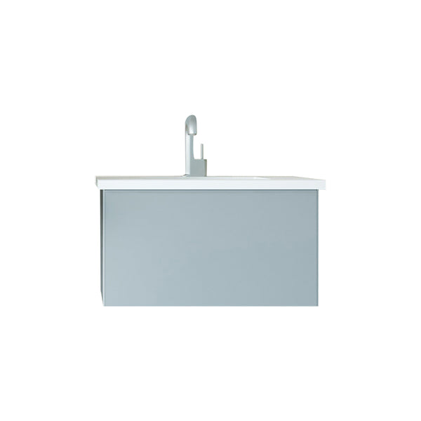 Vitri 30 Fossil Grey Bathroom Vanity with VIVA Stone Matte White Solid Surface Countertop