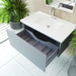 Vitri 36" Fossil Grey Bathroom Vanity with VIVA Stone Matte White Solid Surface Countertop