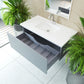 Vitri 42" Fossil Grey Bathroom Vanity with VIVA Stone Matte White Solid Surface Countertop