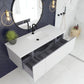 Vitri 54" Cloud White Bathroom Vanity with VIVA Stone Matte White Solid Surface Countertop