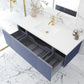 Vitri 54" Nautical Blue Bathroom Vanity with VIVA Stone Matte White Solid Surface Countertop