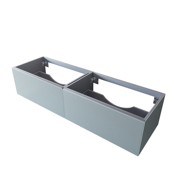 Vitri 72 Fossil Grey Double Sink Wall Hung Bathroom Vanity Cabinet