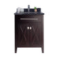 Wimbledon 24" Brown Bathroom Vanity with Black Wood Marble Countertop