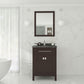 Wimbledon 24" Brown Bathroom Vanity with Black Wood Marble Countertop