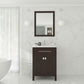 Wimbledon 24" Brown Bathroom Vanity with White Carrara Marble Countertop