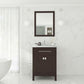 Wimbledon 24" Brown Bathroom Vanity with White Stripes Marble Countertop