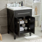 Wimbledon 24" Espresso Bathroom Vanity with Black Wood Marble Countertop