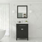 Wimbledon 24" Espresso Bathroom Vanity with Matte White VIVA Stone Solid Surface Countertop