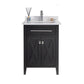 Wimbledon 24" Espresso Bathroom Vanity with White Quartz Countertop