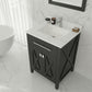 Wimbledon 24" Espresso Bathroom Vanity with White Quartz Countertop