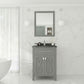 Wimbledon 24" Grey Bathroom Vanity with Black Wood Marble Countertop