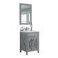 Wimbledon 24" Grey Bathroom Vanity with White Carrara Marble Countertop