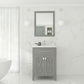 Wimbledon 24" Grey Bathroom Vanity with White Carrara Marble Countertop