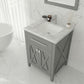 Wimbledon 24" Grey Bathroom Vanity with White Carrara Marble Countertop