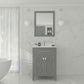 Wimbledon 24" Grey Bathroom Vanity with White Quartz Countertop