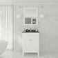 Wimbledon 24" White Bathroom Vanity with Black Wood Marble Countertop