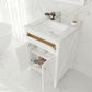 Wimbledon 24" White Bathroom Vanity with Black Wood Marble Countertop