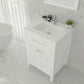 Wimbledon 24" White Bathroom Vanity with Matte White VIVA Stone Solid Surface Countertop