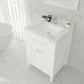 Wimbledon 24" White Bathroom Vanity with White Carrara Marble Countertop