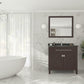 Wimbledon 36" Brown Bathroom Vanity with Black Wood Marble Countertop