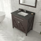 Wimbledon 36" Brown Bathroom Vanity with Black Wood Marble Countertop