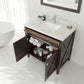 Wimbledon 36" Brown Bathroom Vanity with Black Wood Marble Countertop