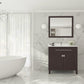 Wimbledon 36" Brown Bathroom Vanity with White Quartz Countertop