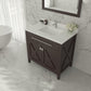 Wimbledon 36" Brown Bathroom Vanity with White Quartz Countertop