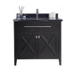 Wimbledon 36" Espresso Bathroom Vanity with Black Wood Marble Countertop