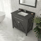 Wimbledon 36" Espresso Bathroom Vanity with Black Wood Marble Countertop