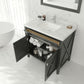 Wimbledon 36" Espresso Bathroom Vanity with Matte White VIVA Stone Solid Surface Countertop