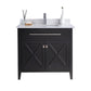 Wimbledon 36" Espresso Bathroom Vanity with White Quartz Countertop