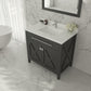 Wimbledon 36" Espresso Bathroom Vanity with White Quartz Countertop