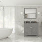 Wimbledon 36" Grey Bathroom Vanity with Black Wood Marble Countertop